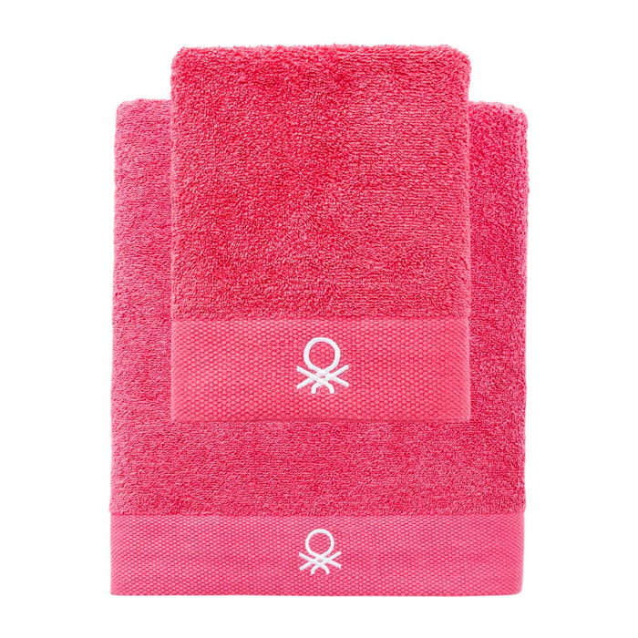 Juego de 2 toallas de baño 50x90cm + 90x150cm, rosa