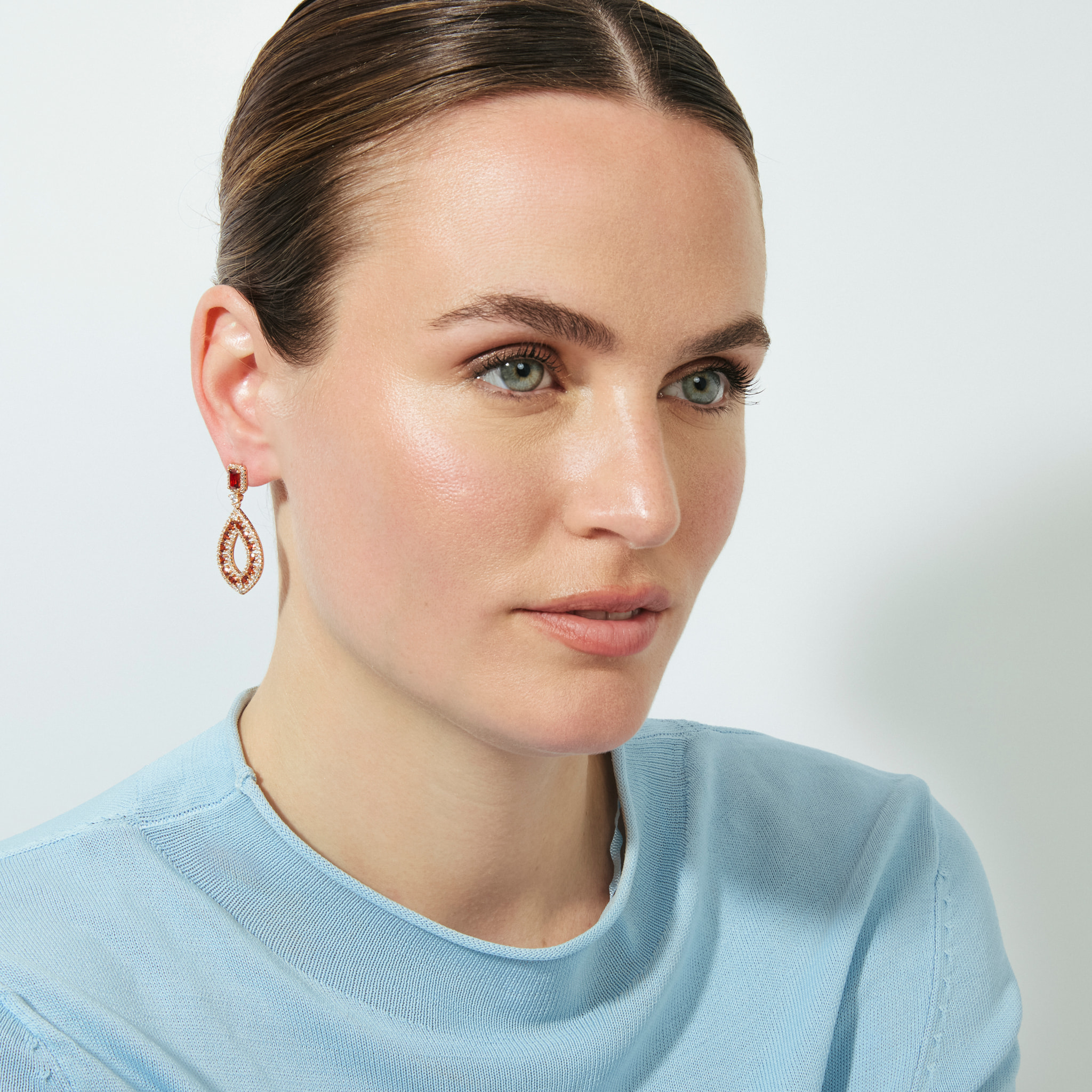 Pendientes Kuam acabado oro rosa 18k