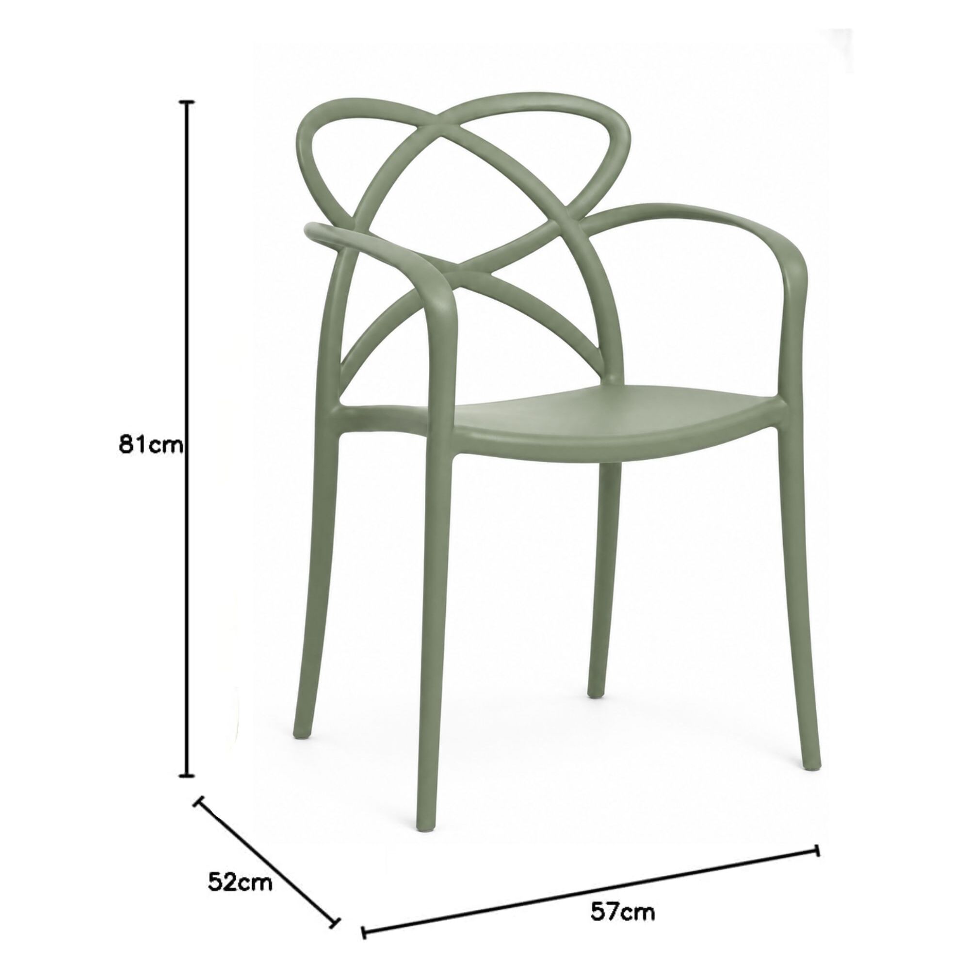 Set di 2 poltroncine LONG ISLAND in polipropilene verde