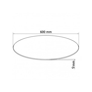 Plateau rond 60 cm en verre trempé transparent - dessus de table résistant - PLATEAU