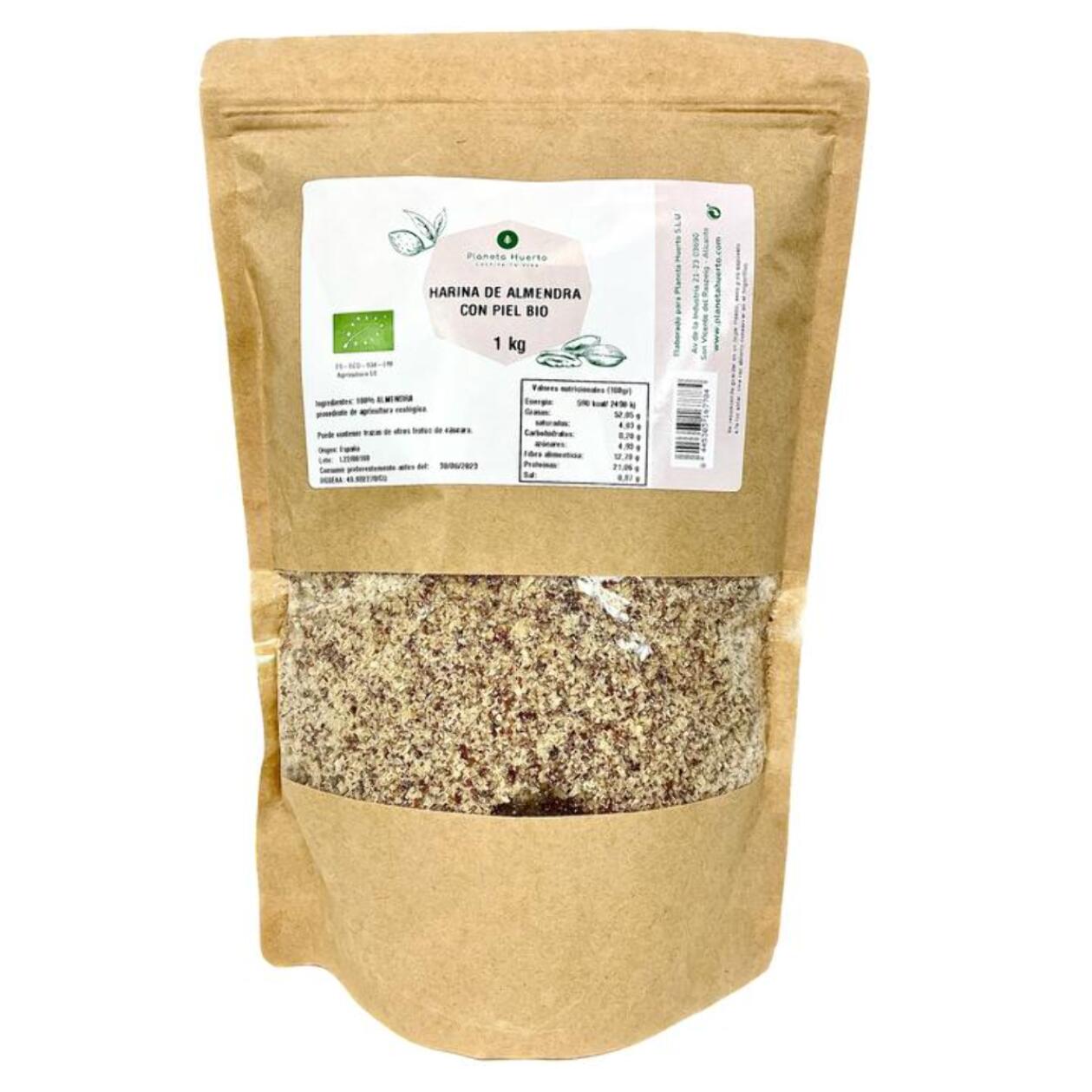 PLANETA HUERTO | Harina de Almendra con Piel ECO 1 kg - Ecológica y Nutritiva, Ideal para Reemplazar Harina Común en Diversas Recetas