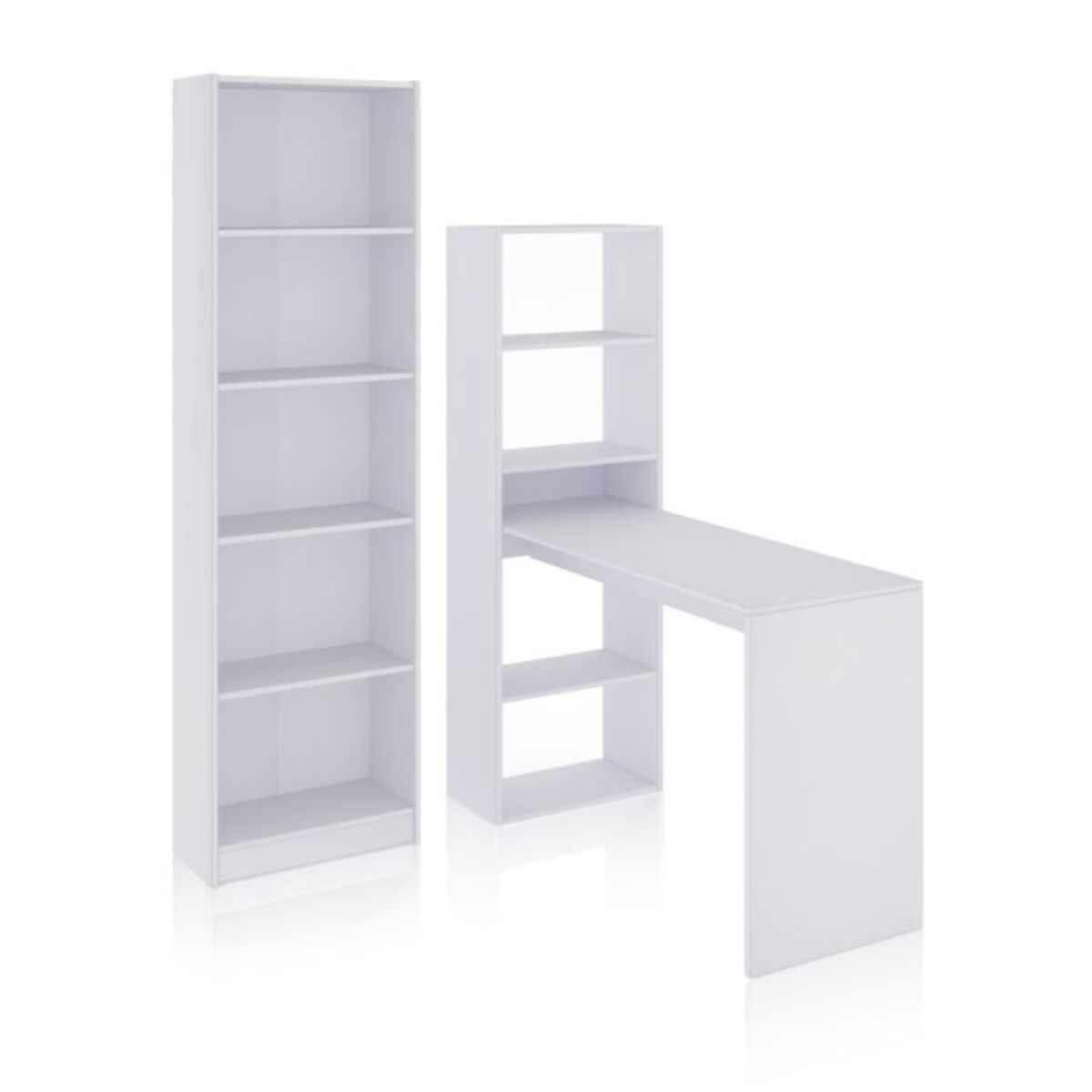 Pack escritorio y estantería Cosmic Plus Blanco Artik (Blanco Mate)