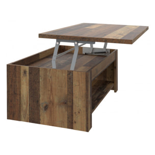 Table basse avec plateau relevable en bois effet vieilli - FRED
