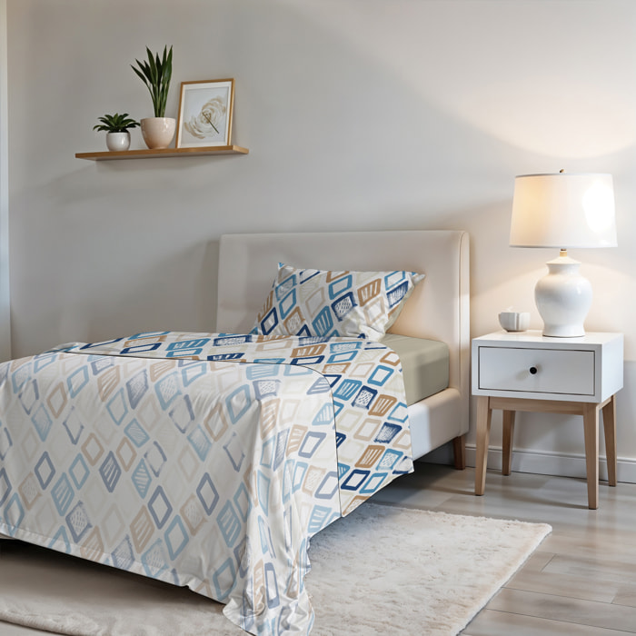 COMPLETO LETTO FASHION, 100% Microfibra, No Stiro - JOLLY