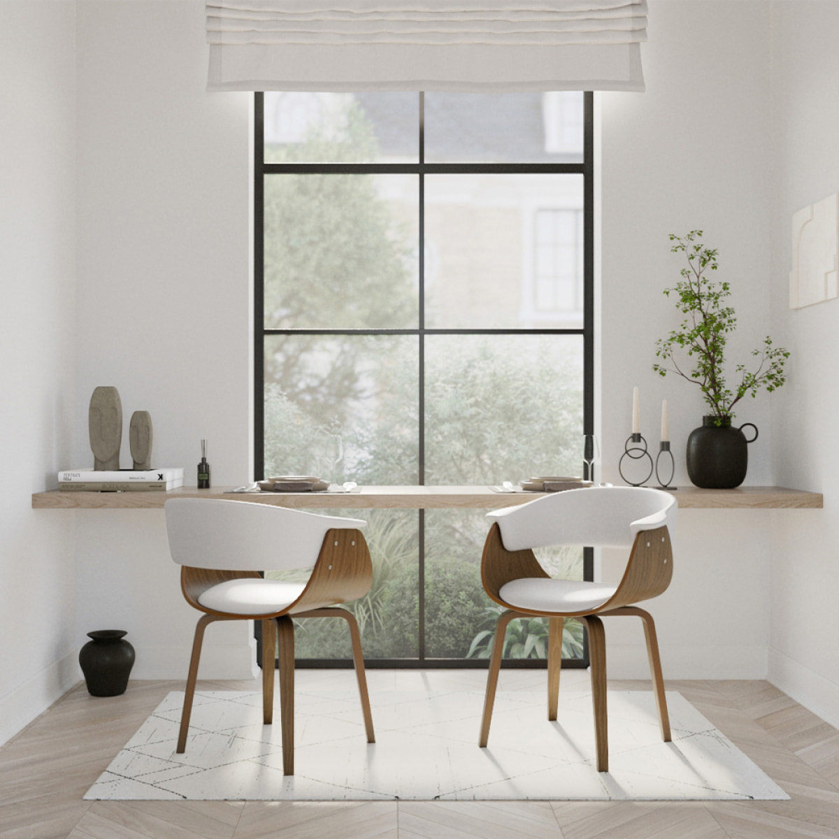 Chaise en cuir synthétique blanc - Piada