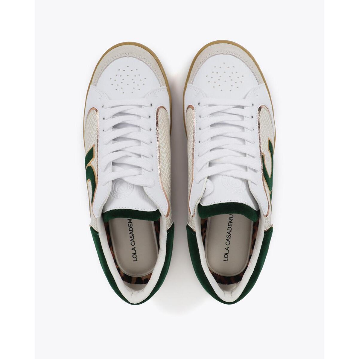 Sneakers con Dettagli Effetto Serpente e Pelle