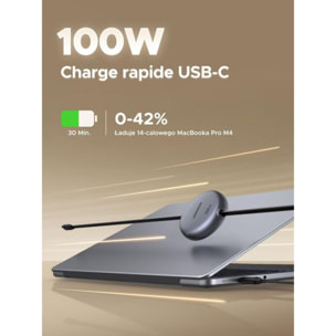 Câble USB C UGREEN Cable Rectractable 1m Noir 100W