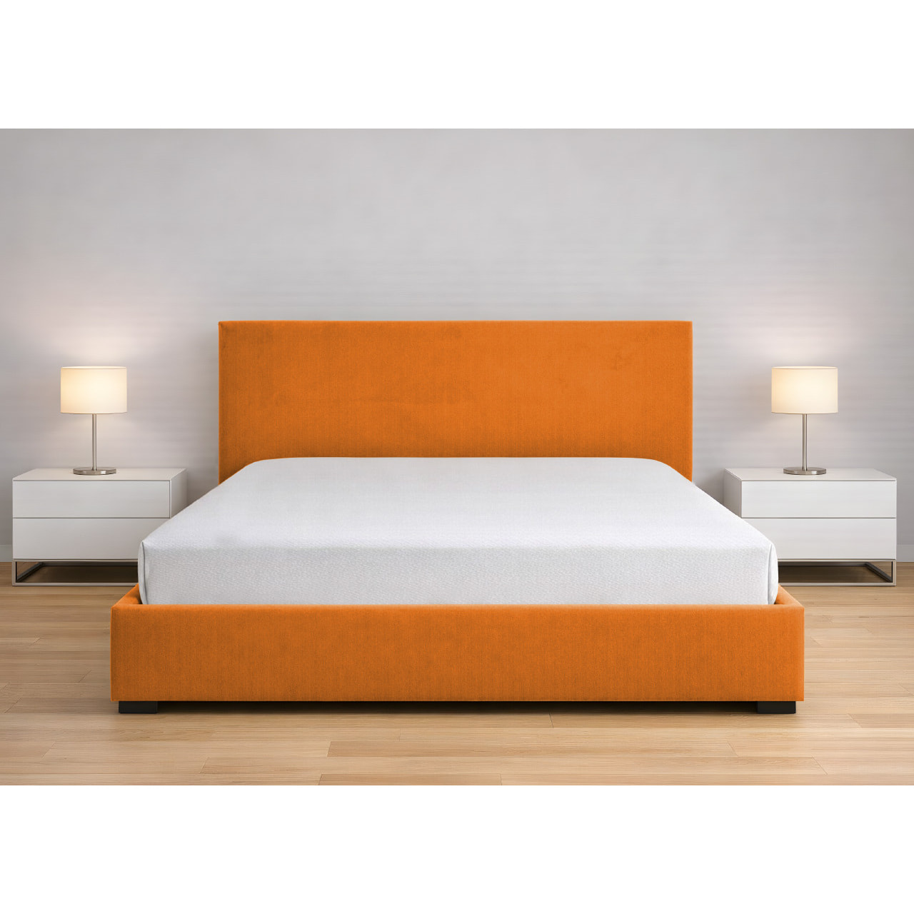 Vestiletto Giroletto Effetto Velluto Estensibile Tinta Unita Matrimoniale Perfetto Arancio