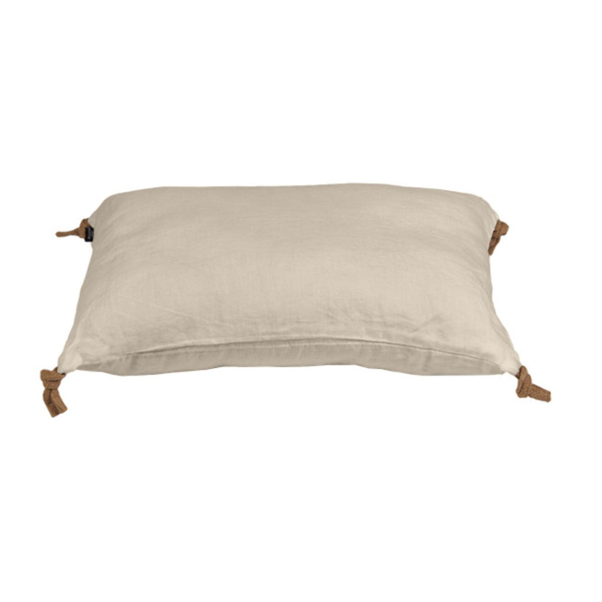 Coussin 40 x 60 cm en lin lavé avec 4 nouettes en jute - SOLINE