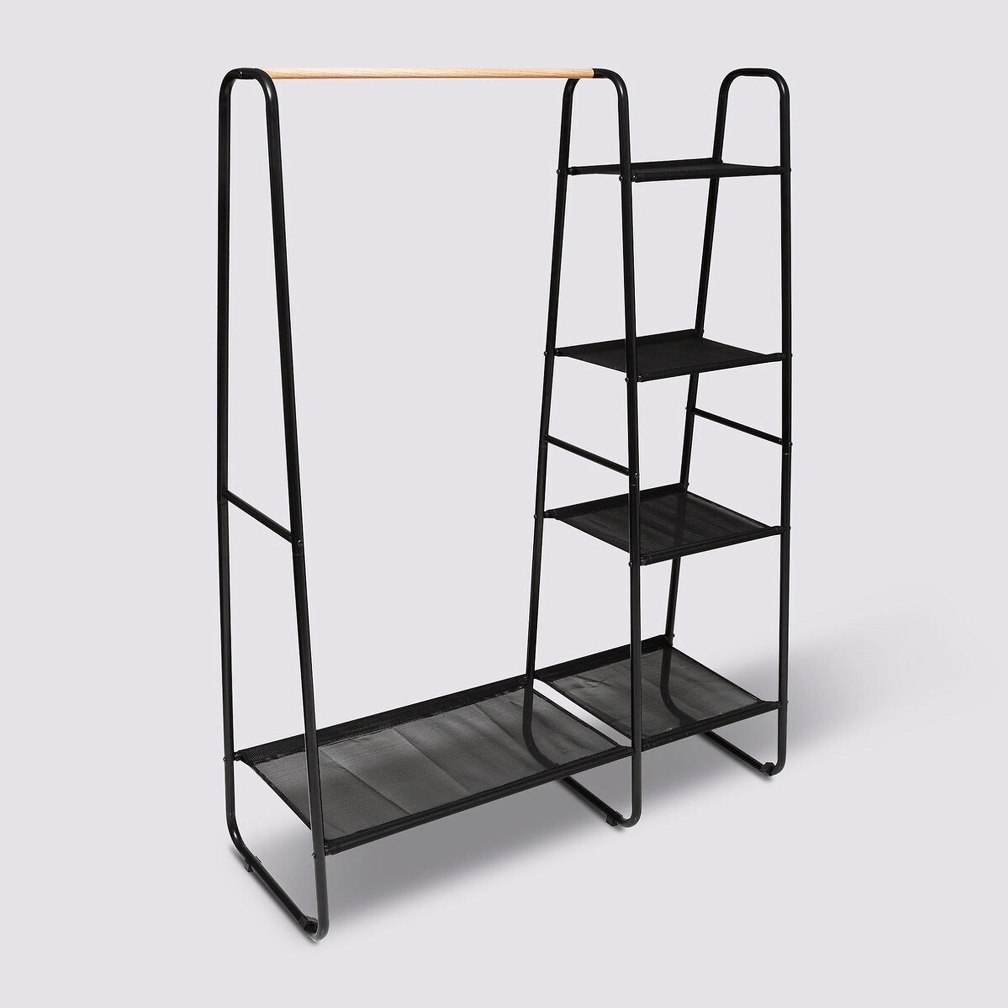 Perchero "Artemis" con 4 estantes negro
