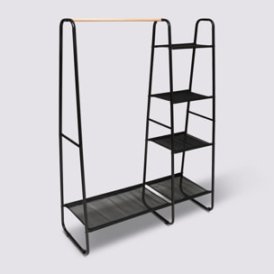 Perchero "Artemis" con 4 estantes negro