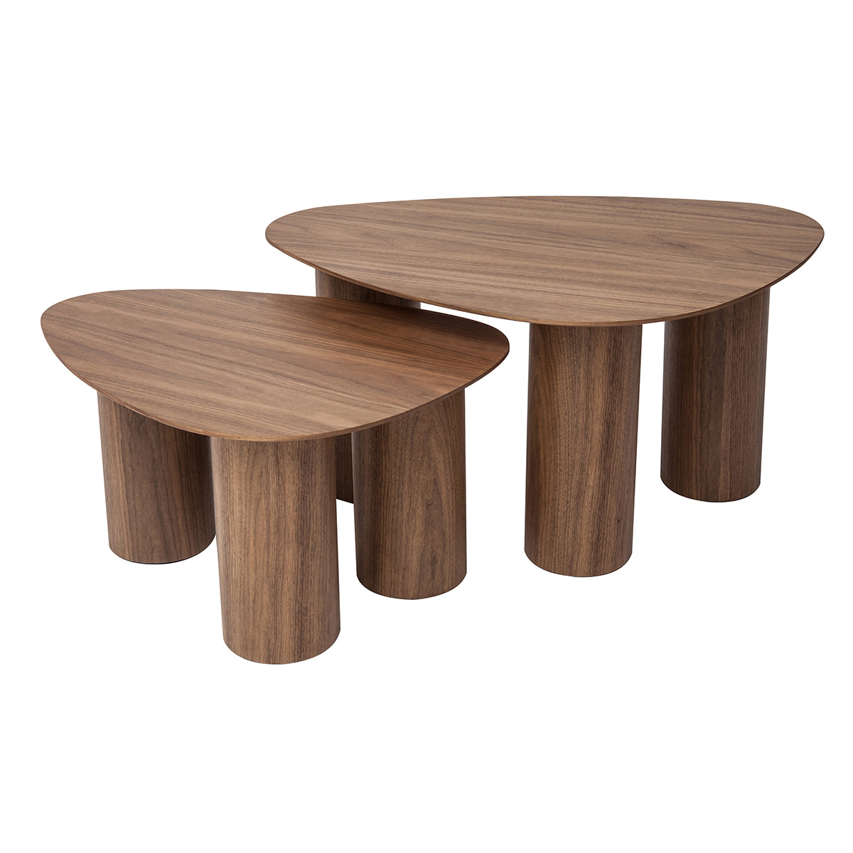 Tables basses gigognes design en bois foncé (lot de 2) FOLEEN