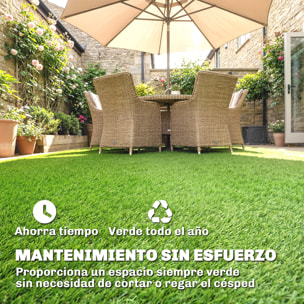 Césped Artificial 1m x 4m, Alfombra Césped Artificial con Altura de Hierba 10 mm, Drenaje Automático, para Jardín, Terraza, Patio, Balcón, Interior y Exterior, Verde