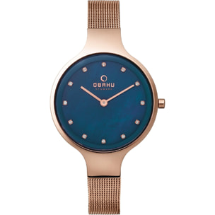 Orologio OBAKU blu-acciaio-rose gold