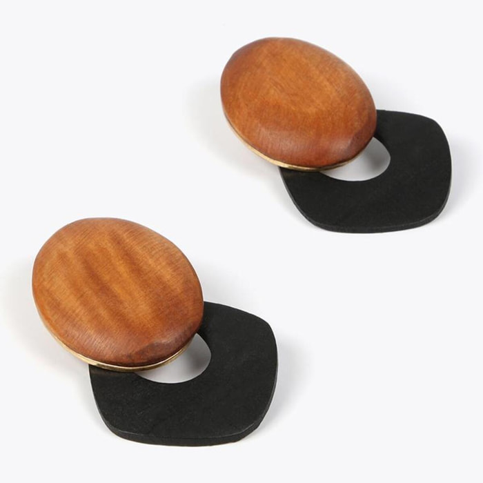 Orecchini legno bicolore