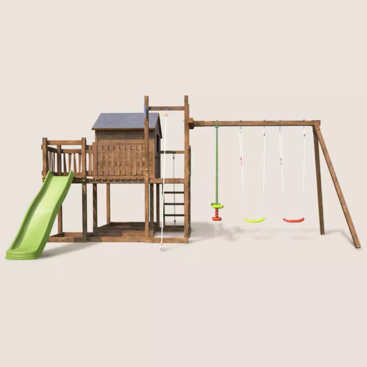 Aire de jeux pour enfant maisonnette avec portique et corde à  grimper - TENERIFE