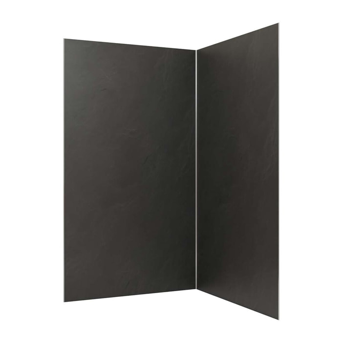Pack 2 Panneaux Muraux Pierre Adoise 120+90x210 cm + Profilés Chrome