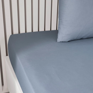 Drap housse pour lit ESSENTIAL bleu gris