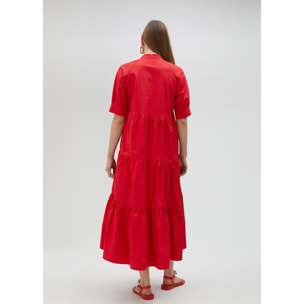 Vestito lungo con volant