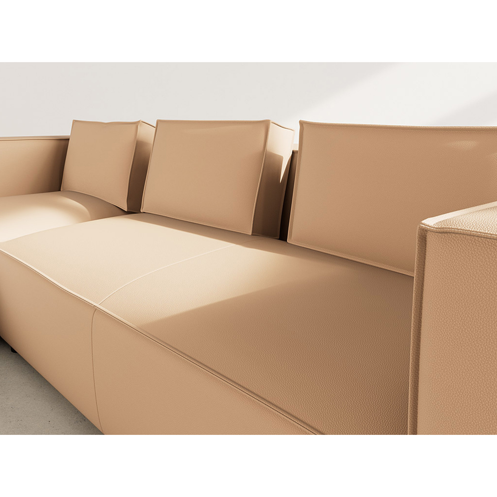 Stella - canapé d'angle gauche 4 places en simili - Taupe