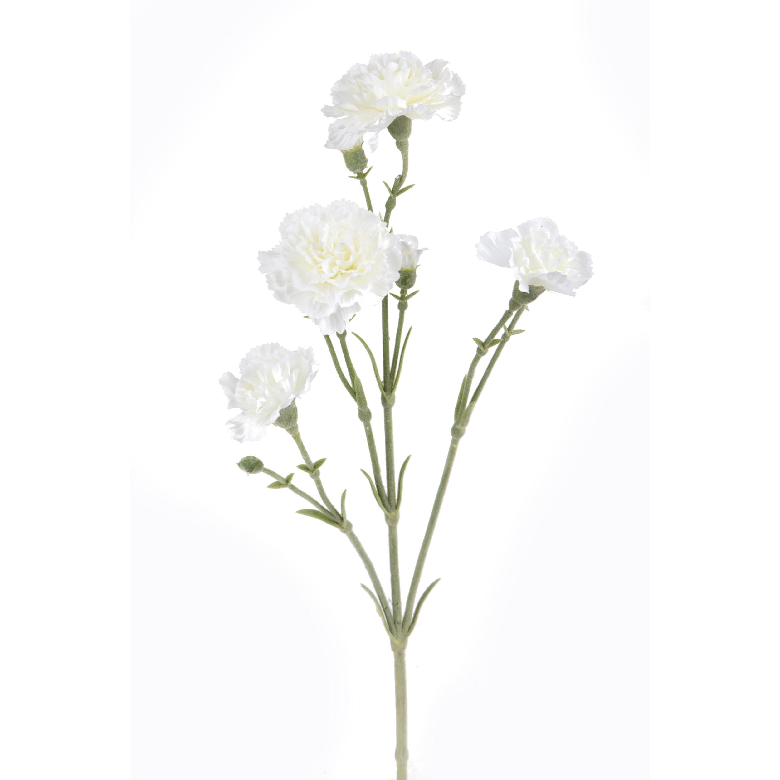 Fiore Di Garofanello. Altezza 62 Cm - Pezzi 12 - 18X62X16cm - Colore: Bianco - Bianchi Dino - Fiori Artificiali