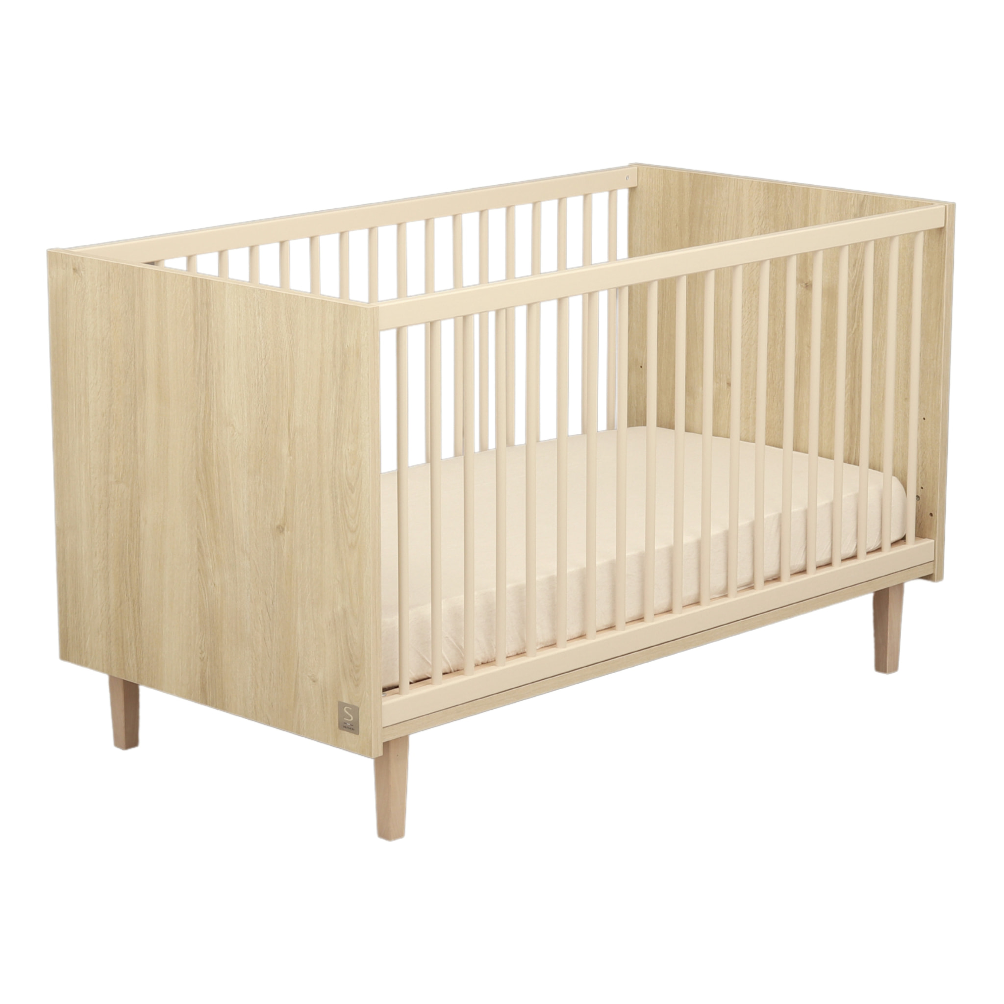 Lit évolutif 140x70 - Little Big bed sur pieds bois