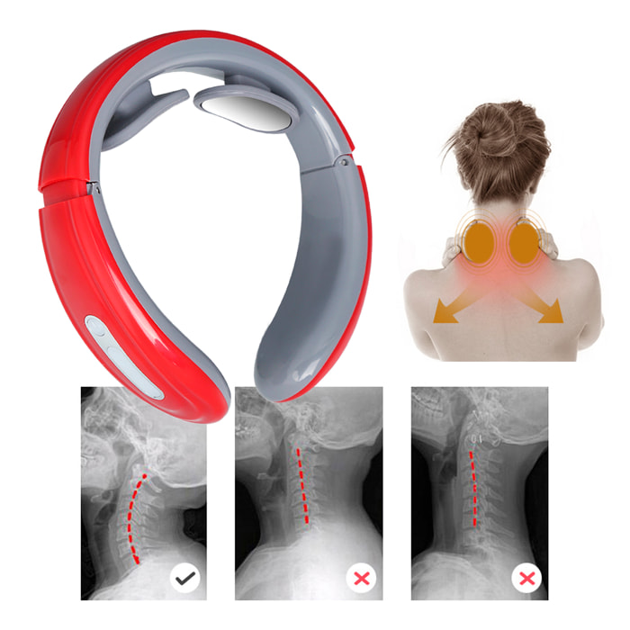 Masajeador de cuello JT-700 con modo calor y pulso.