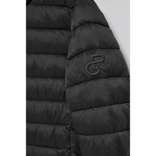 Chaqueta ultralight negra Corey de capucha extraíble y bordado PC