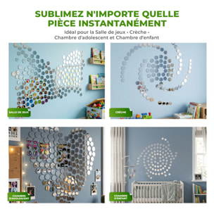 Pack de 100 cercles en papier adhésifs 3D métal argentés