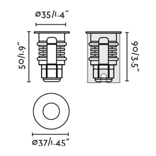 GRUND 37 Lampada incasso inox 2W 2700K