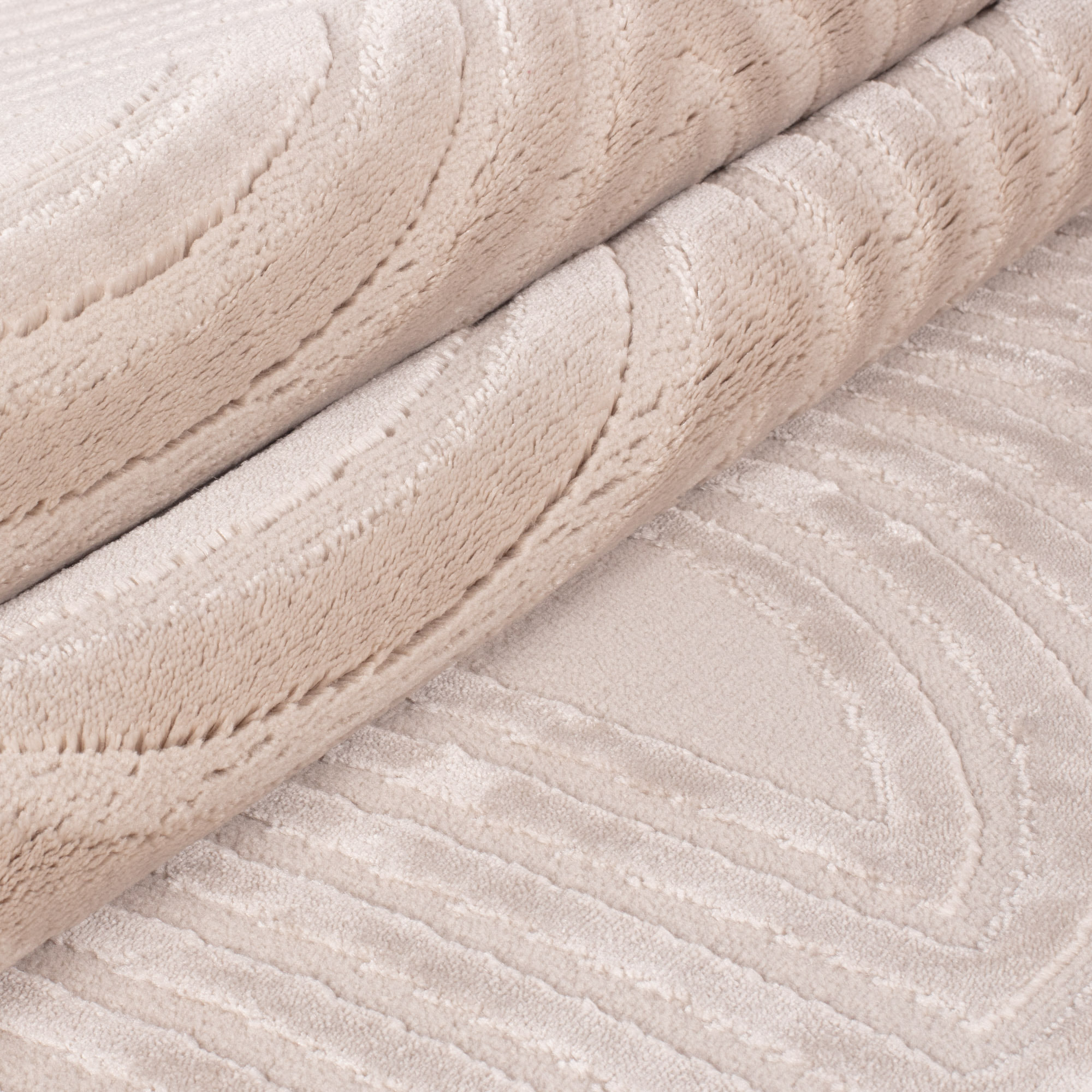 OIA - Tapis moderne à motif géométrique nuance ton sur ton Beige