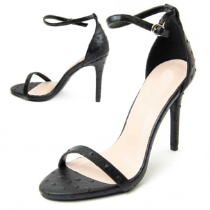 Sandalias de tacón - Negro - Altura: 12 cm