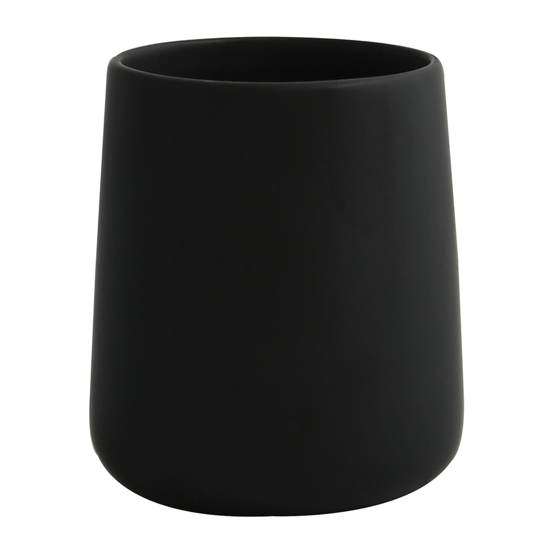 VASO/PORTACEPILLOS DE CERÁMICA MAONIE NEGRO MATE