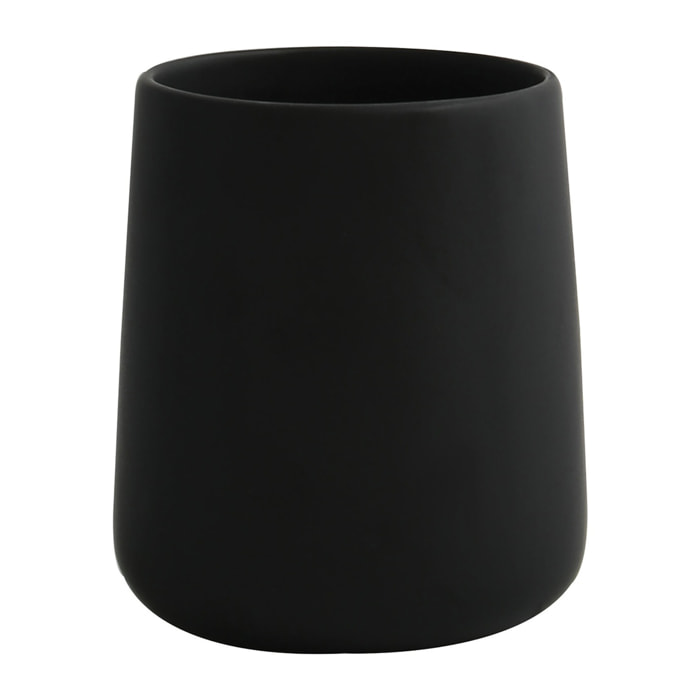 VASO/PORTACEPILLOS DE CERÁMICA MAONIE NEGRO MATE