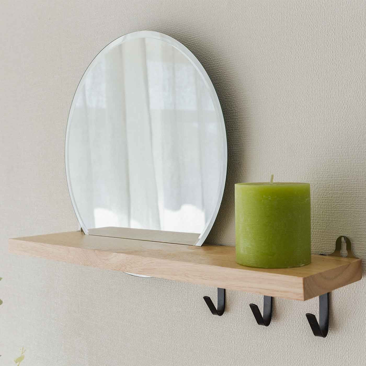 Miroir avec étagÈre mattia bois