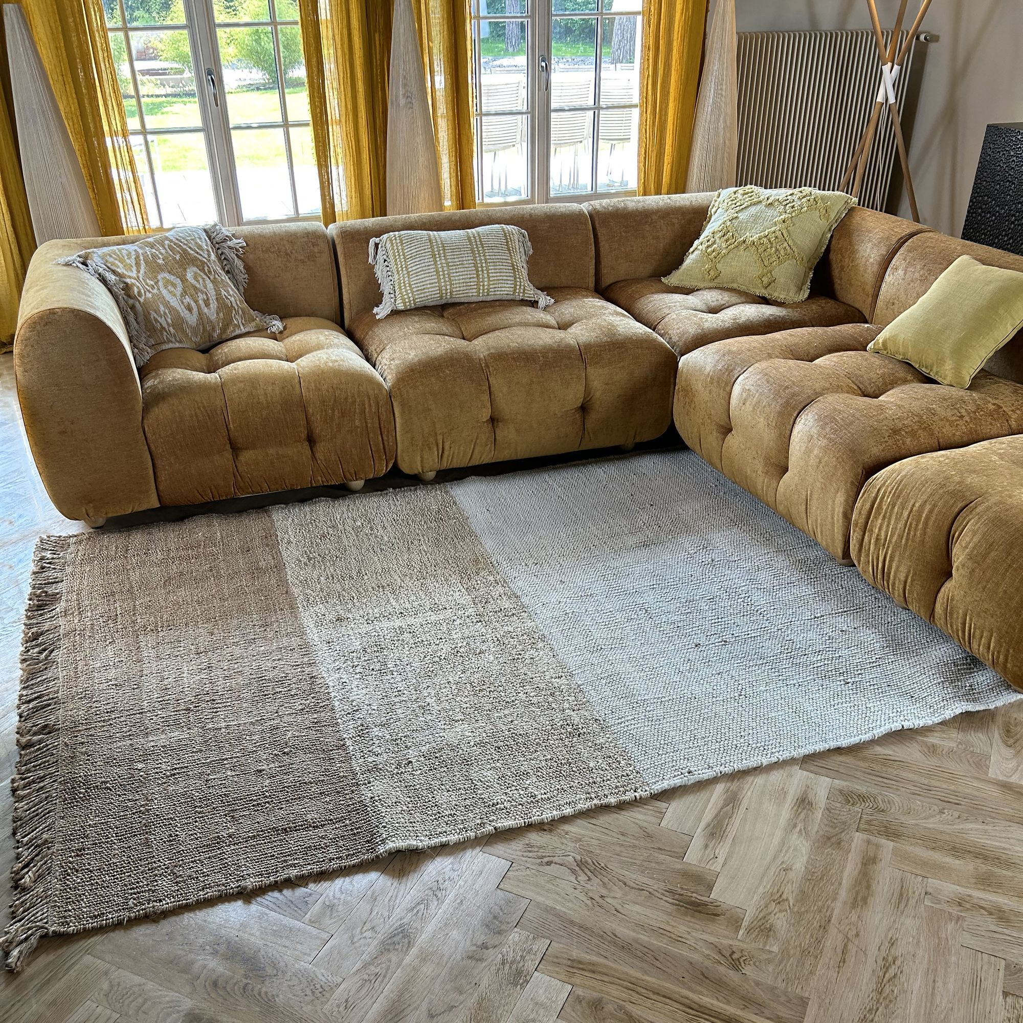 Tapis en jute et laine avec franges 160x230cm FRANCA