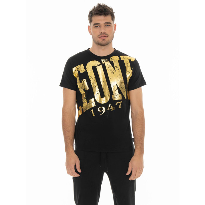 Camiseta de hombre Leone 1947 Apparel con logo vintage maxi. Estilo atrevido.