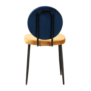 Silla Velvet Azul Amarillo 45x58x83 Cm