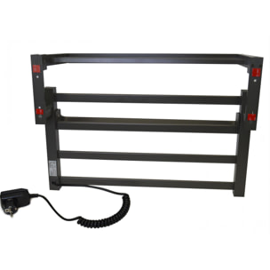 Sèche-serviettes électrique avec étagère gris anthracite 55W