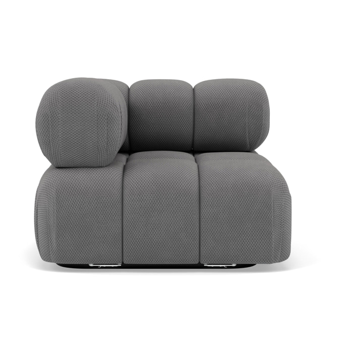 Ruby - module d'assise d'angle gauche en velours texturé - Gris