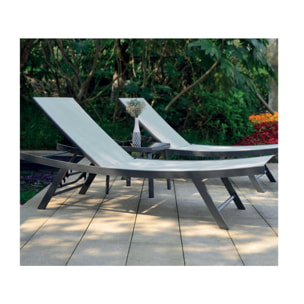 ARIO - Ensemble transat de jardin et table basse - Gris Perle