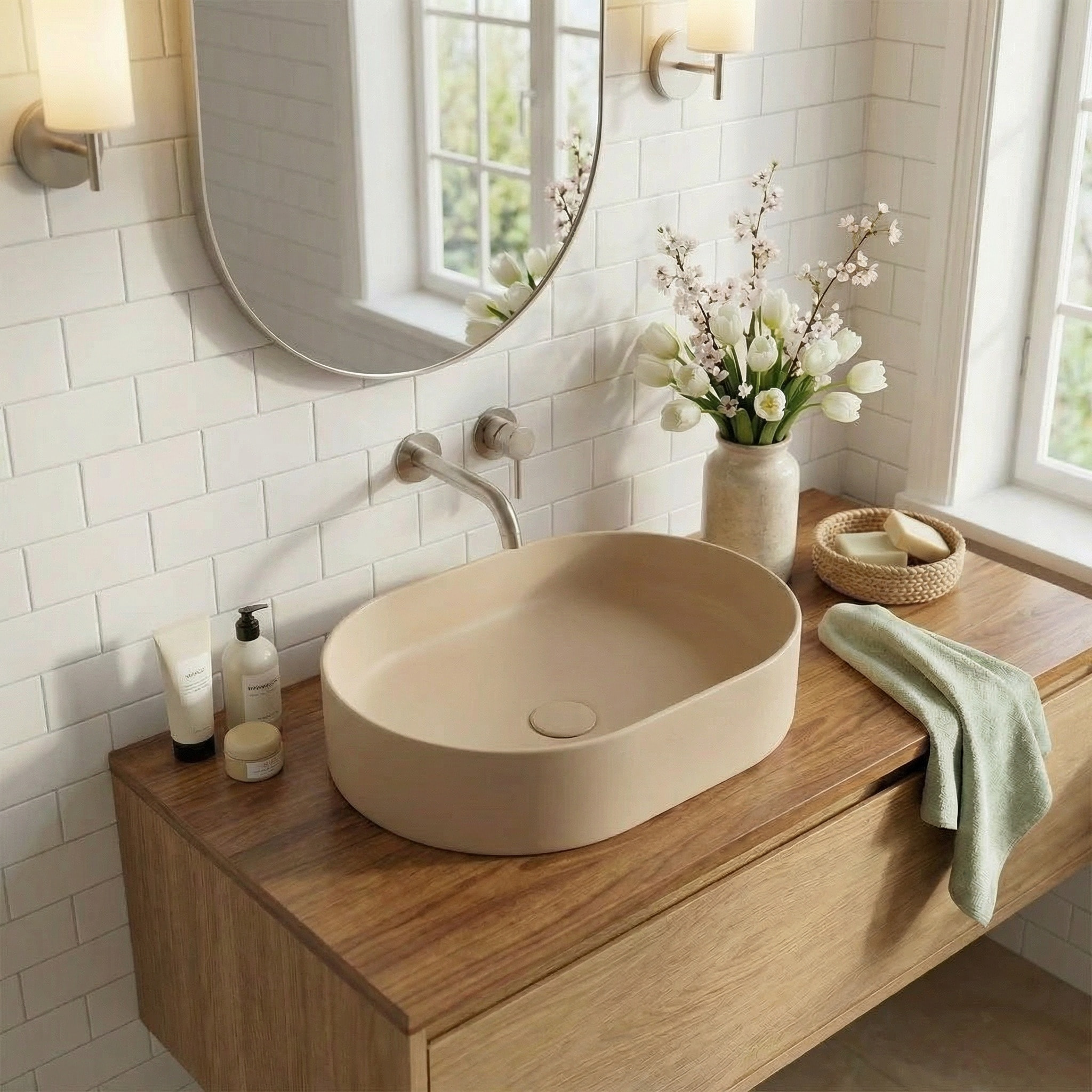 Vasque à poser ovale 50 x 36,5 x 12 cm sans trop-plein moka mat PixL (CEPX5037MOM)