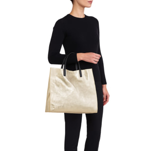 Borsa a mano da donna Made in Italy - Modello Ereva - 100% pelle - 34.5 x 32.0 x 17.0 cm