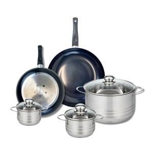Ensemble de 2 Poêles de cuisson 24 et 28 cm et 3 faitouts 12, 14 et 24 cm Elo Prima Brillant