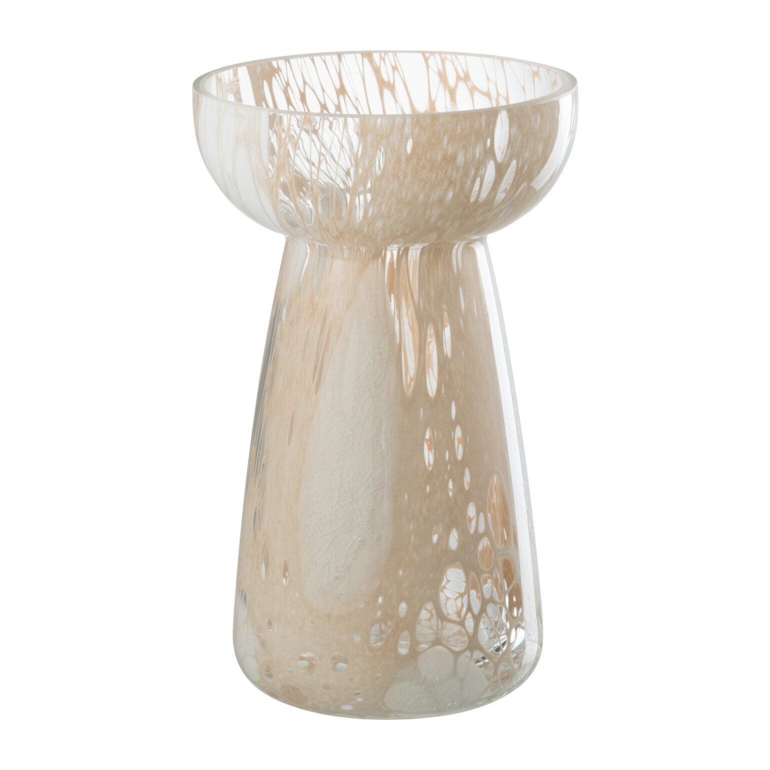 J-Line Vase Haut Fils Verre Beige/Blanc Small