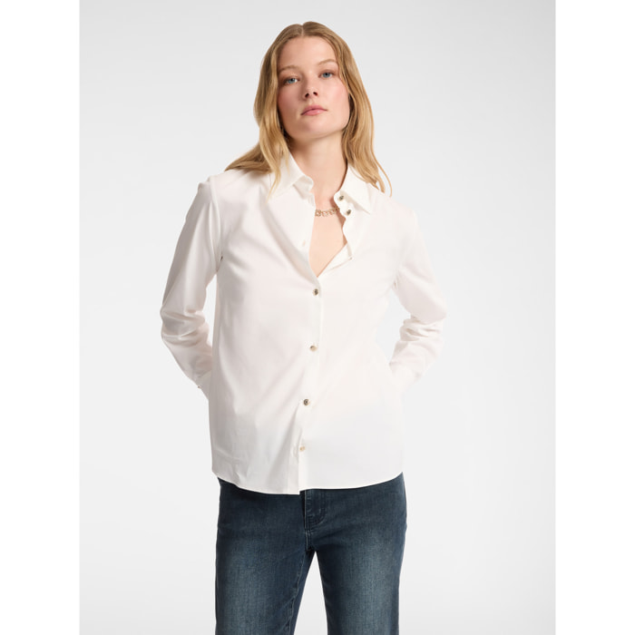 Elena Mirò - Camisa de tejido elástico - Blanco