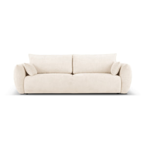 Canapé convertible avec coffre de rangement "Matera" 3 places en chenille beige clair