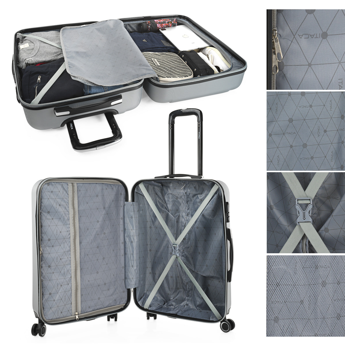 Maleta Itaca Tiber Set De 3 Unidades Plata