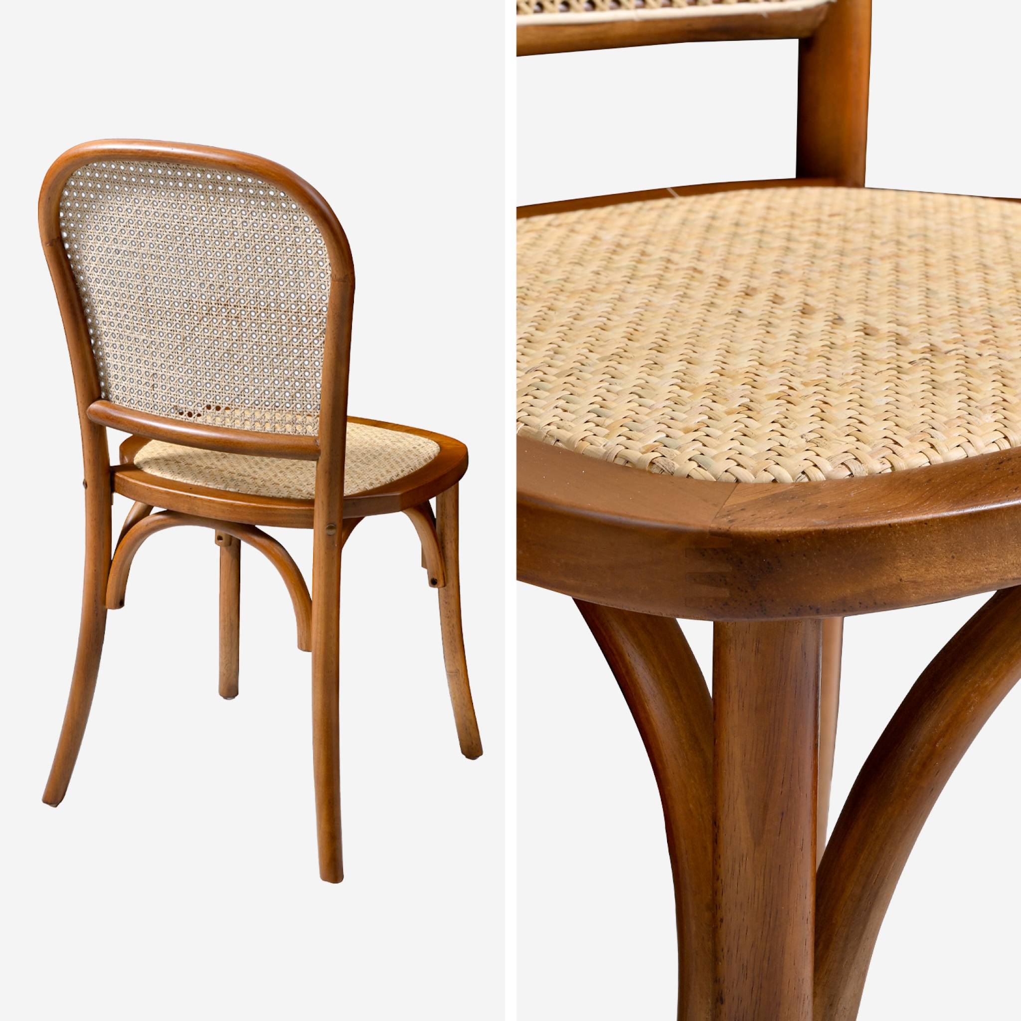 Chaise vintage bois et rotin (lot de 4) MONTPARNASSE