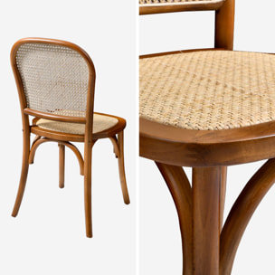 Chaise vintage bois et rotin (lot de 4) MONTPARNASSE